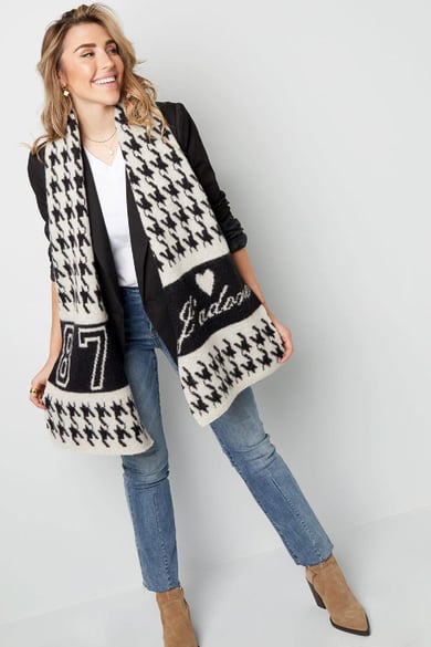 Schal j'adore Schwarz &amp; Weiß Polyester h5 Bild4